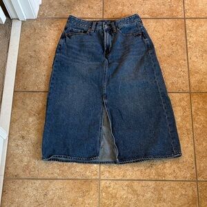 Old Navy Blue Denim Midi Skirt